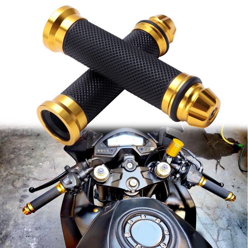 Rich Choices Universal Pair of 7/8" 22mm Rubber Handlebar Hand Grip Bar End for Motorcycle Bike Cafe Racer - Image 1
